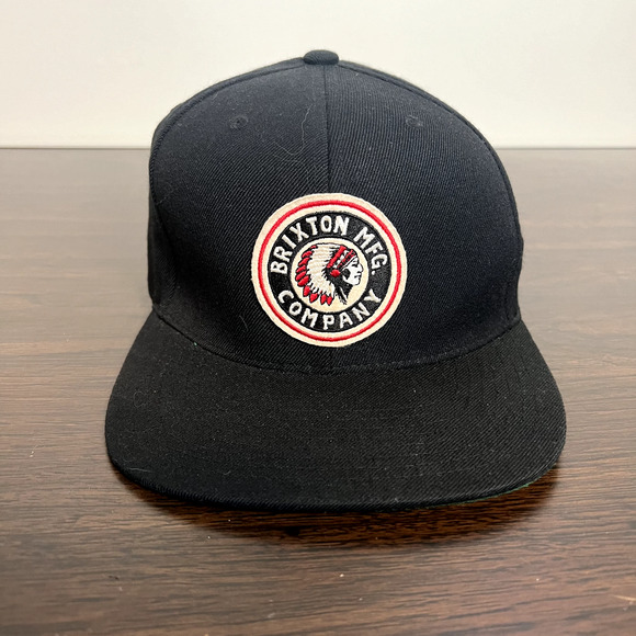 Brixton Hat Mfg Company Indian Chief Logo Trucker Hat Cap Black Snapback One Sz - Picture 2 of 9